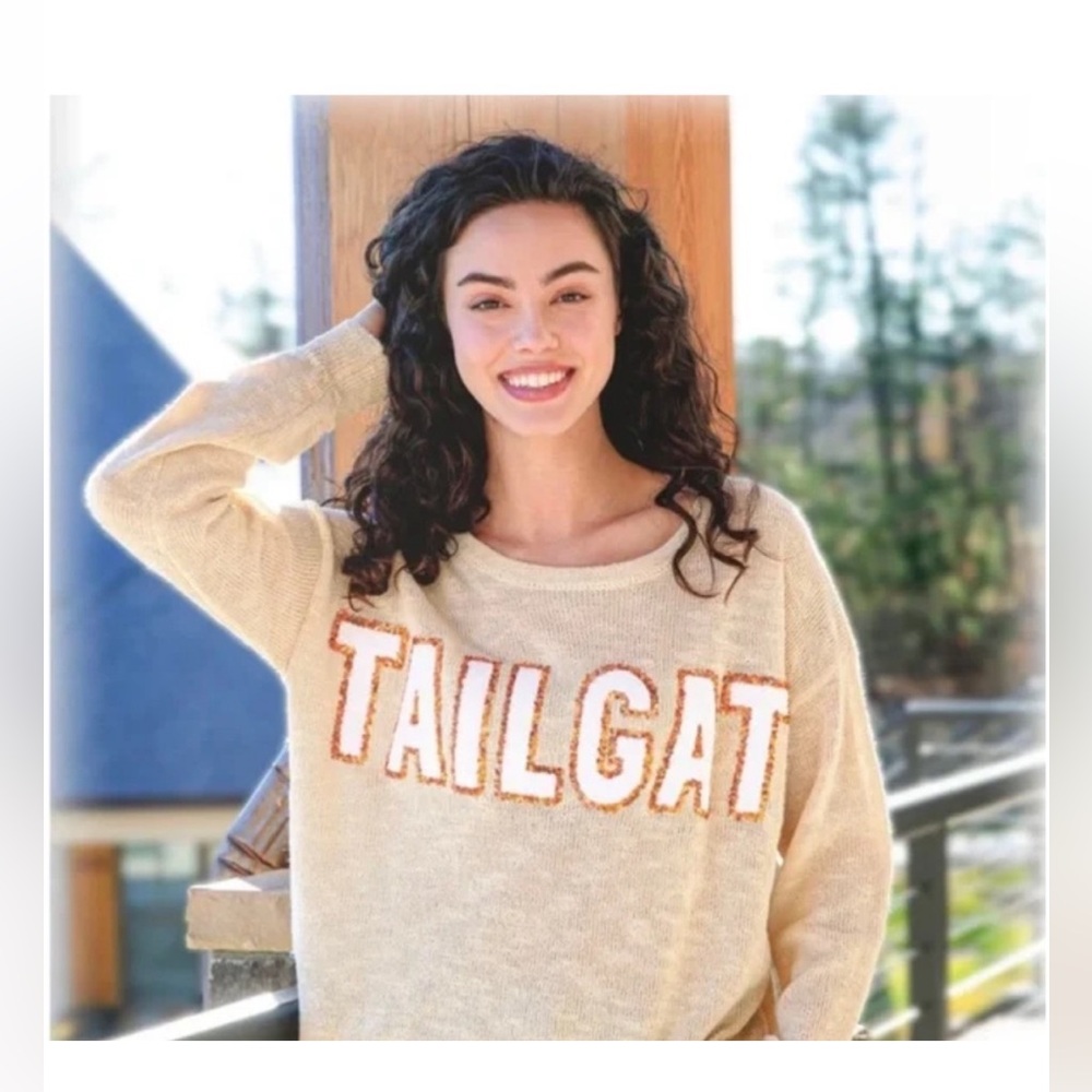 {SIMPLY SOUTHERN} Tailgate Football Long Sleeve Sweater